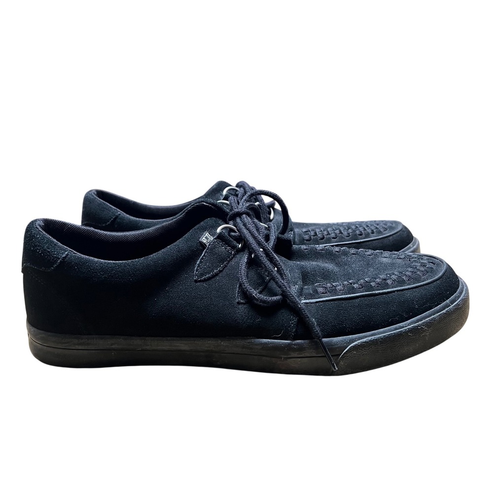 T.U.K. Black Suede D-Ring VLK Creeper Sneakers Mens 12 A9178 Low Top Shoes